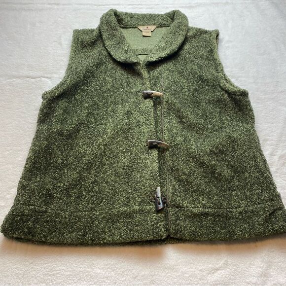 Woolrich Light Olive Heather Toggle Button Vest Size Large - Picture 1 of 11